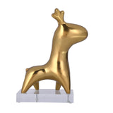 Deer Figurine Metal & Acrylic Showpiece- Gold