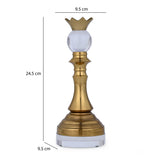 Decorative Metal & Acrylic Queen Showpiece- Gold & White