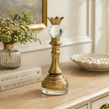 Decorative Metal & Acrylic Queen Showpiece- Gold & White