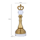 Decorative Metal & Acrylic King Showpiece- Gold & White