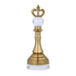 Decorative Metal & Acrylic King Showpiece- Gold & White