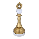 Decorative Metal & Acrylic King Showpiece- Gold & White