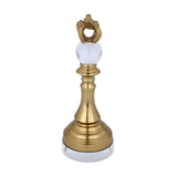 Decorative Metal & Acrylic King Showpiece- Gold & White