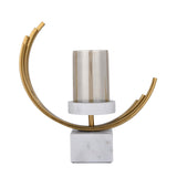 Arc Candle Holder- Gold & White