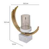 Arc Candle Holder- Gold & White