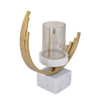 Arc Candle Holder- Gold & White