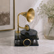 Decorative Metal & Acrylic Gramophone Showpiece- Gold & Black