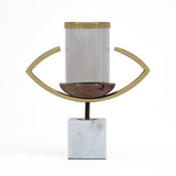 Decorative Eye Shape Candle Holder- Gold & White