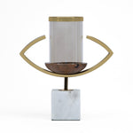 Decorative Eye Shape Candle Holder- Gold & White