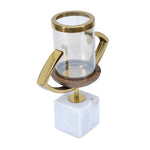 Decorative Eye Shape Candle Holder- Gold & White