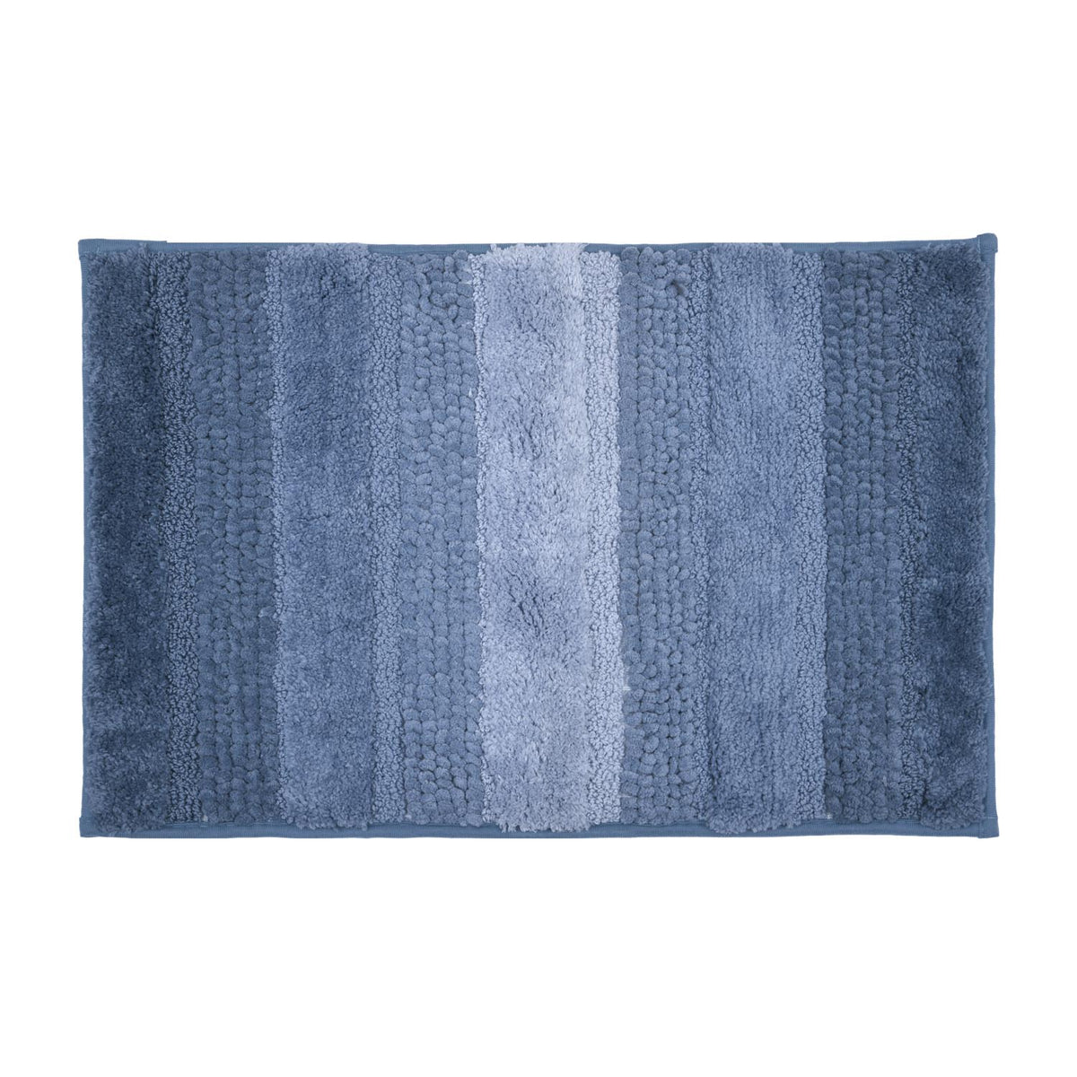 Dual Pattern Polyester 16" x 24" Bath Mat- Blue