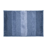 Dual Pattern Polyester 16" x 24" Bath Mat- Blue