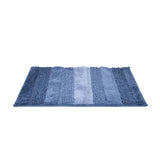 Dual Pattern Polyester 16" x 24" Bath Mat- Blue