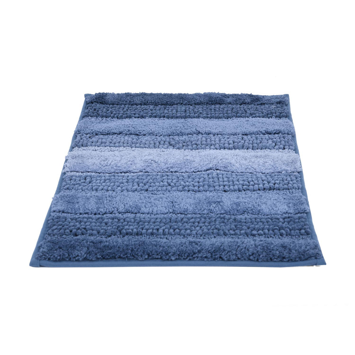 Dual Pattern Polyester 16" x 24" Bath Mat- Blue