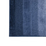 Dual Pattern Polyester 16" x 24" Bath Mat- Blue