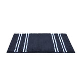 Dual Pattern Polyester 16" x 24" Bath Mat- Dark Blue