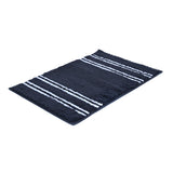 Dual Pattern Polyester 16" x 24" Bath Mat- Dark Blue
