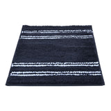 Dual Pattern Polyester 16" x 24" Bath Mat- Dark Blue