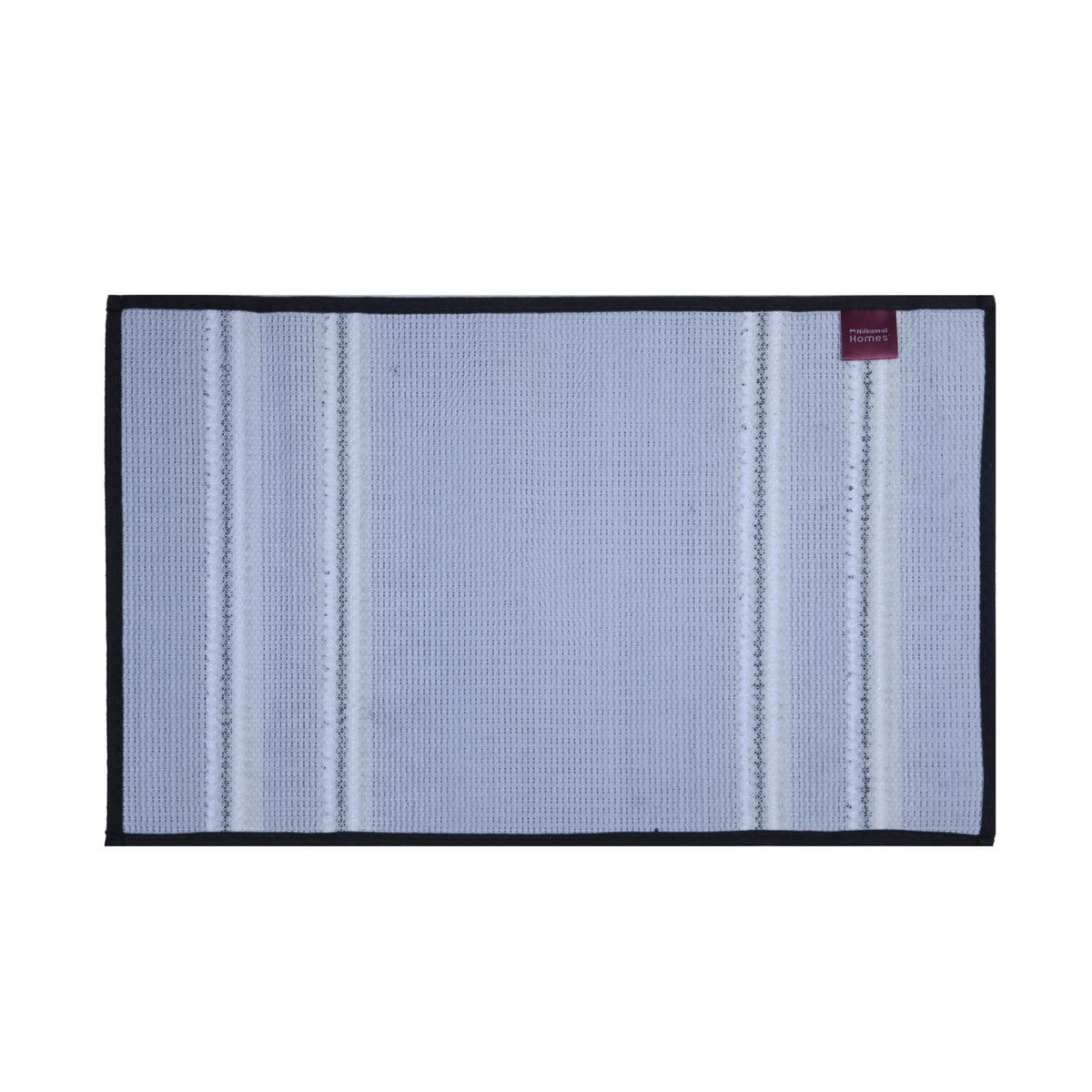 Dual Pattern Polyester 16" x 24" Bath Mat- Dark Blue