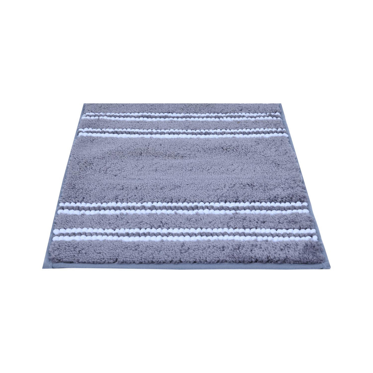 Dual Pattern Polyester 16" x 24" Bath Mat- Light Grey