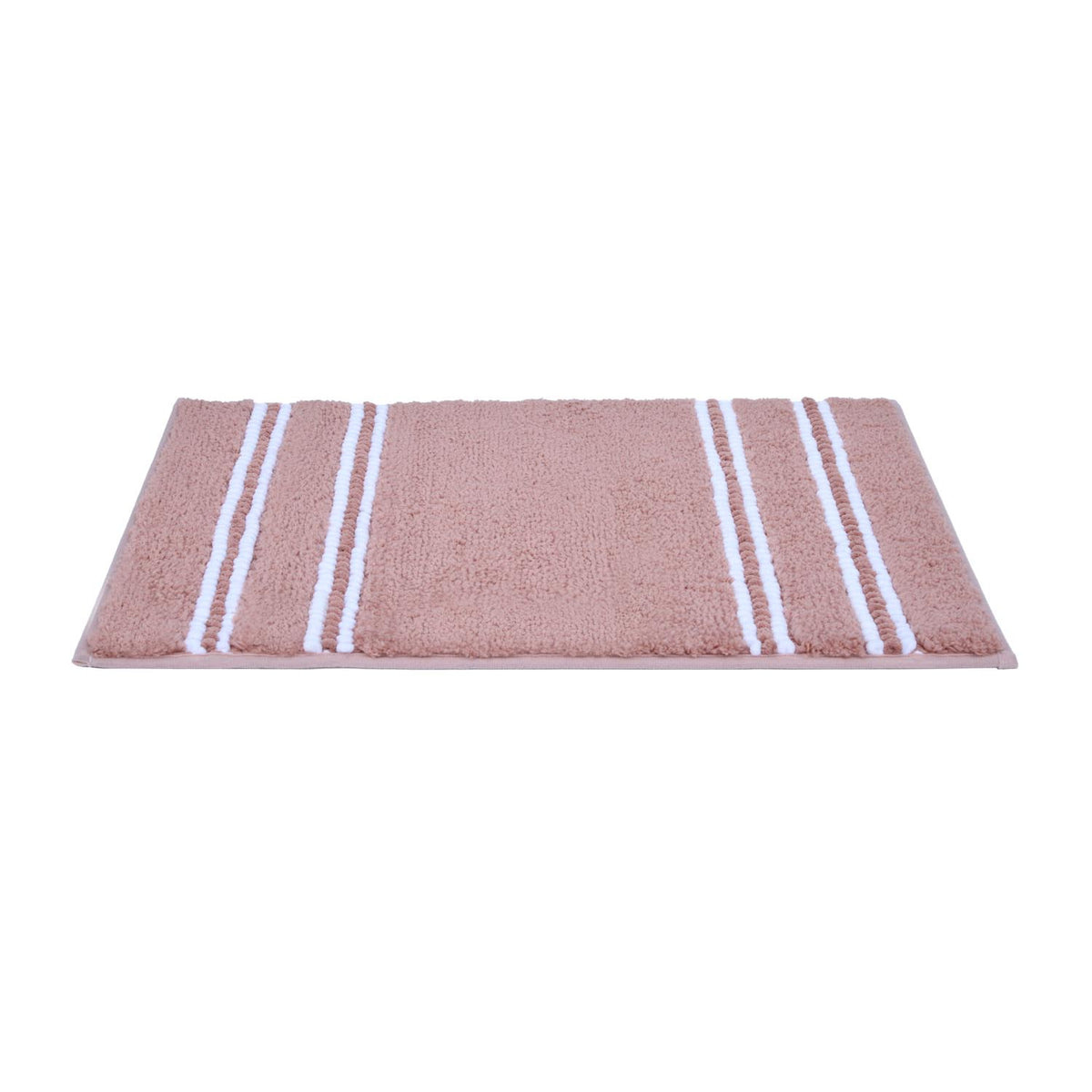 Dual Pattern Polyester 16" x 24" Bath Mat- Blush