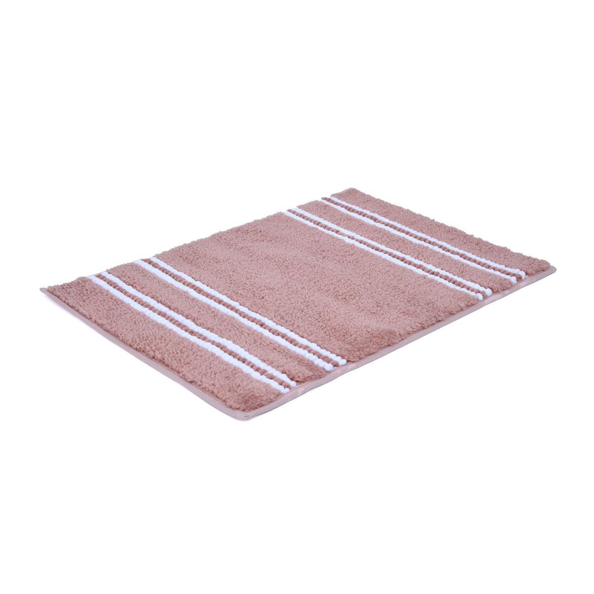 Dual Pattern Polyester 16" x 24" Bath Mat- Blush