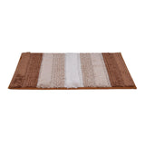 Dual Pattern Polyester 16" x 24" Bath Mat- Brown