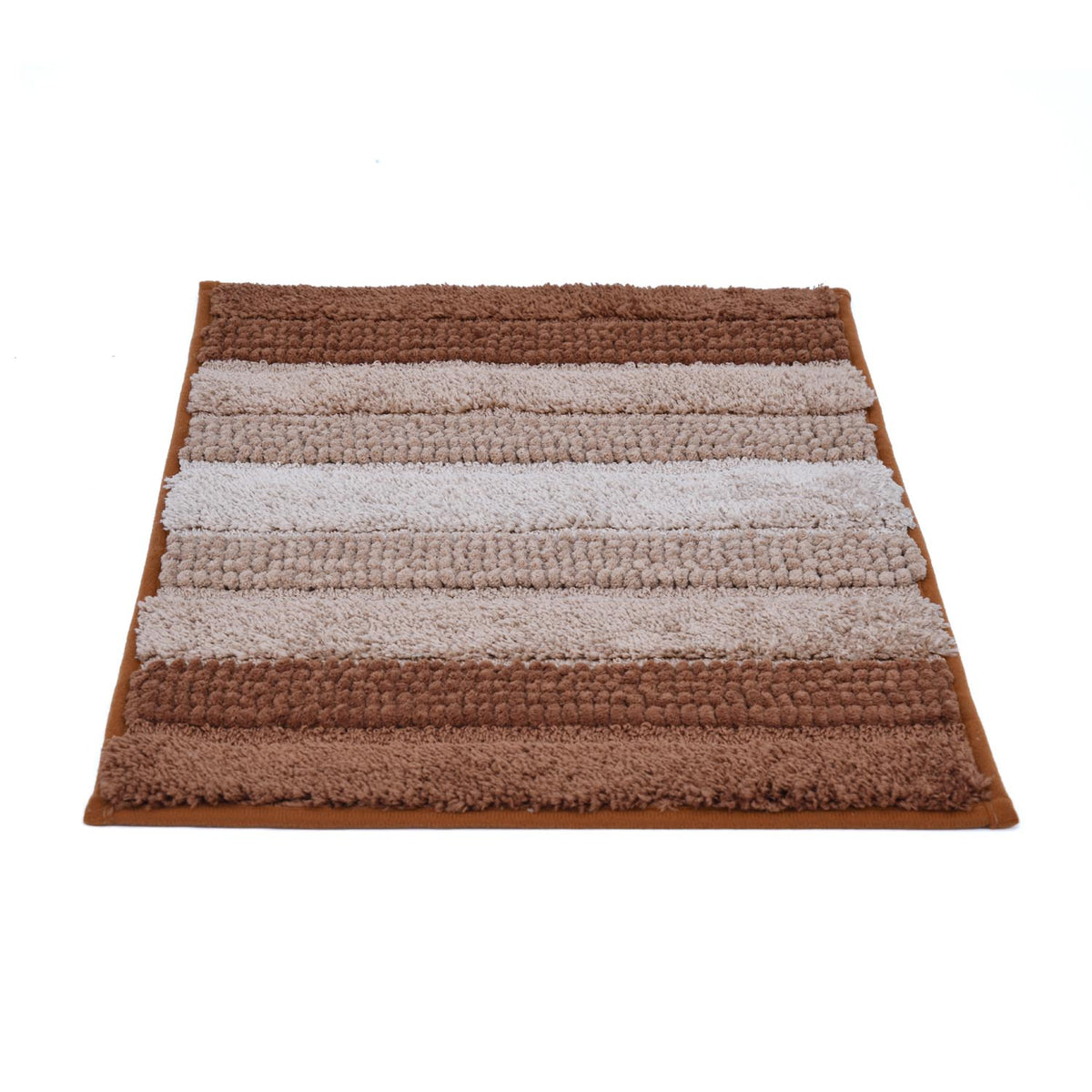 Dual Pattern Polyester 16" x 24" Bath Mat- Brown