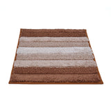 Dual Pattern Polyester 16" x 24" Bath Mat- Brown
