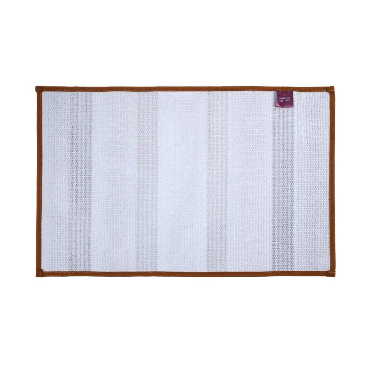 Dual Pattern Polyester 16" x 24" Bath Mat- Brown