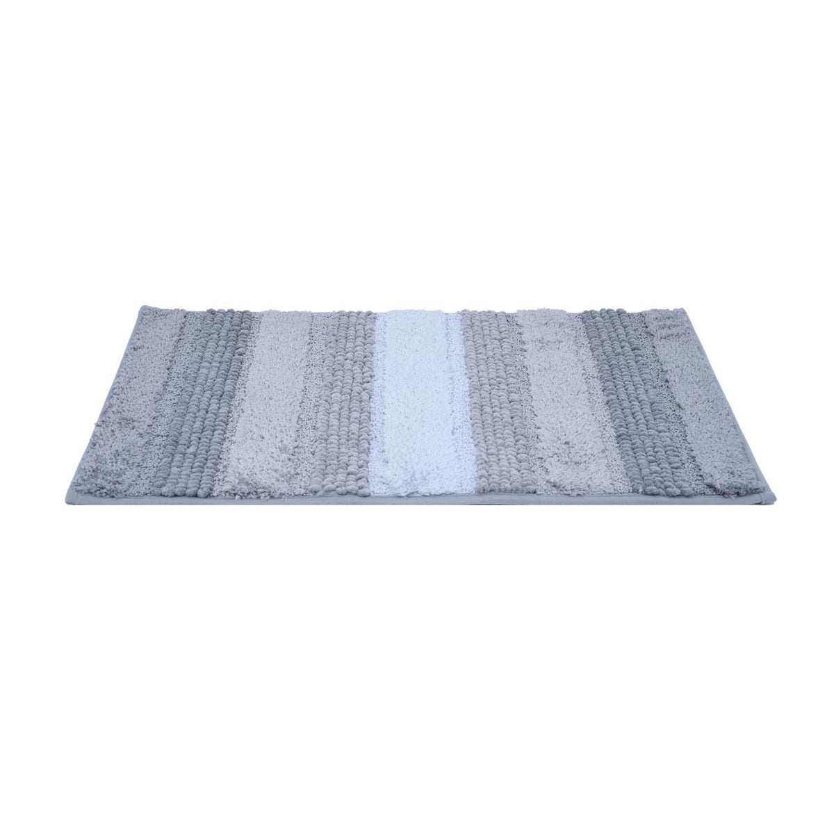 Dual Pattern Polyester 16" x 24" Bath Mat- Grey