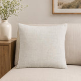 Slub Polyester 50 x 50 cm Filled Cushion- Cream