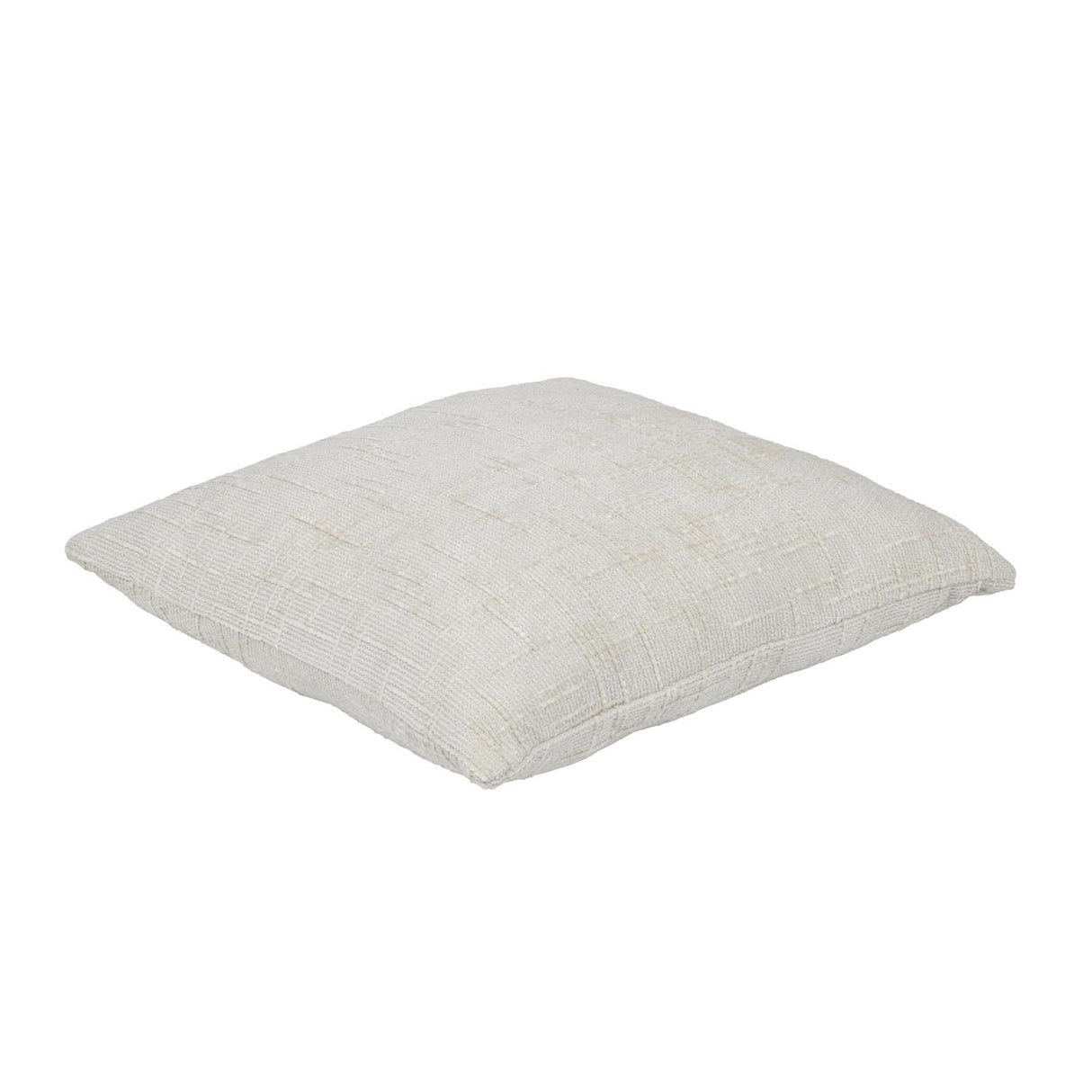 Slub Polyester 50 x 50 cm Filled Cushion- Cream