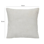 Slub Polyester 50 x 50 cm Filled Cushion- Cream