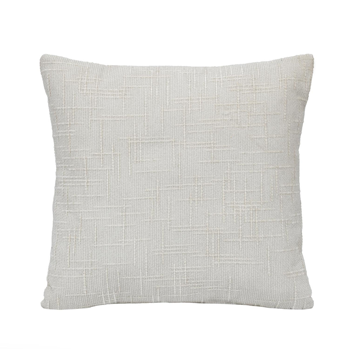 Slub Polyester 50 x 50 cm Filled Cushion- Cream