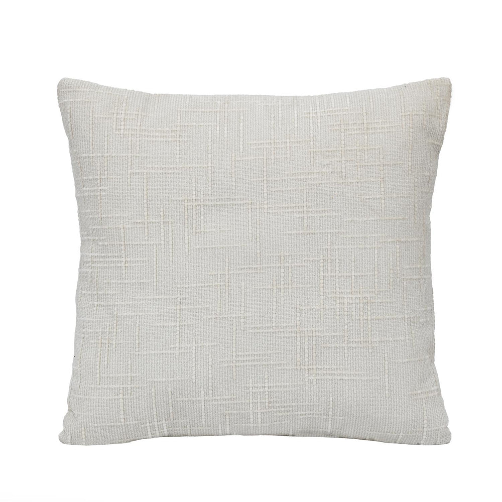 Slub Polyester 50 x 50 cm Filled Cushion- Cream