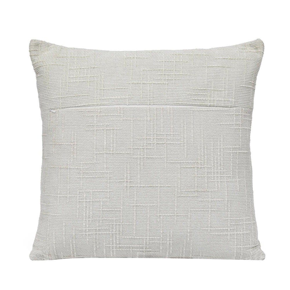 Slub Polyester 50 x 50 cm Filled Cushion- Cream