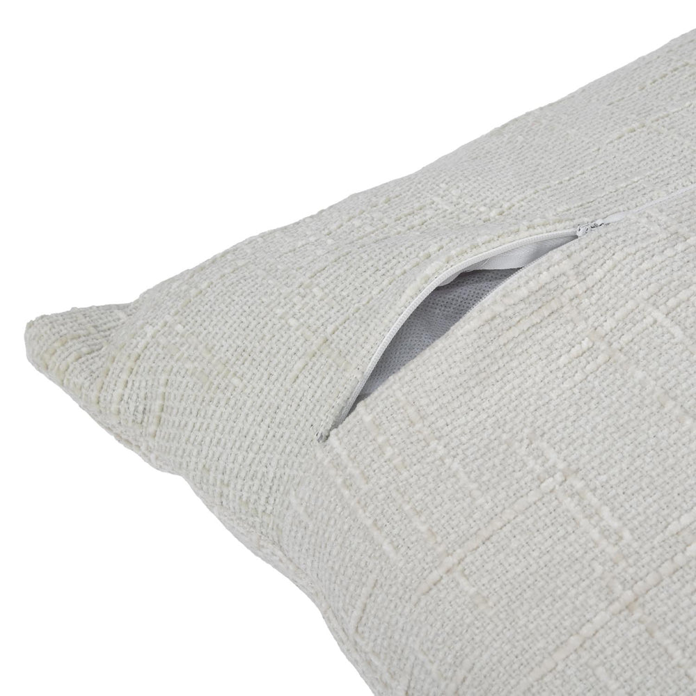 Slub Polyester 50 x 50 cm Filled Cushion- Cream