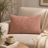 Slub Polyester 50 x 30 cm Filled Cushion- Blush