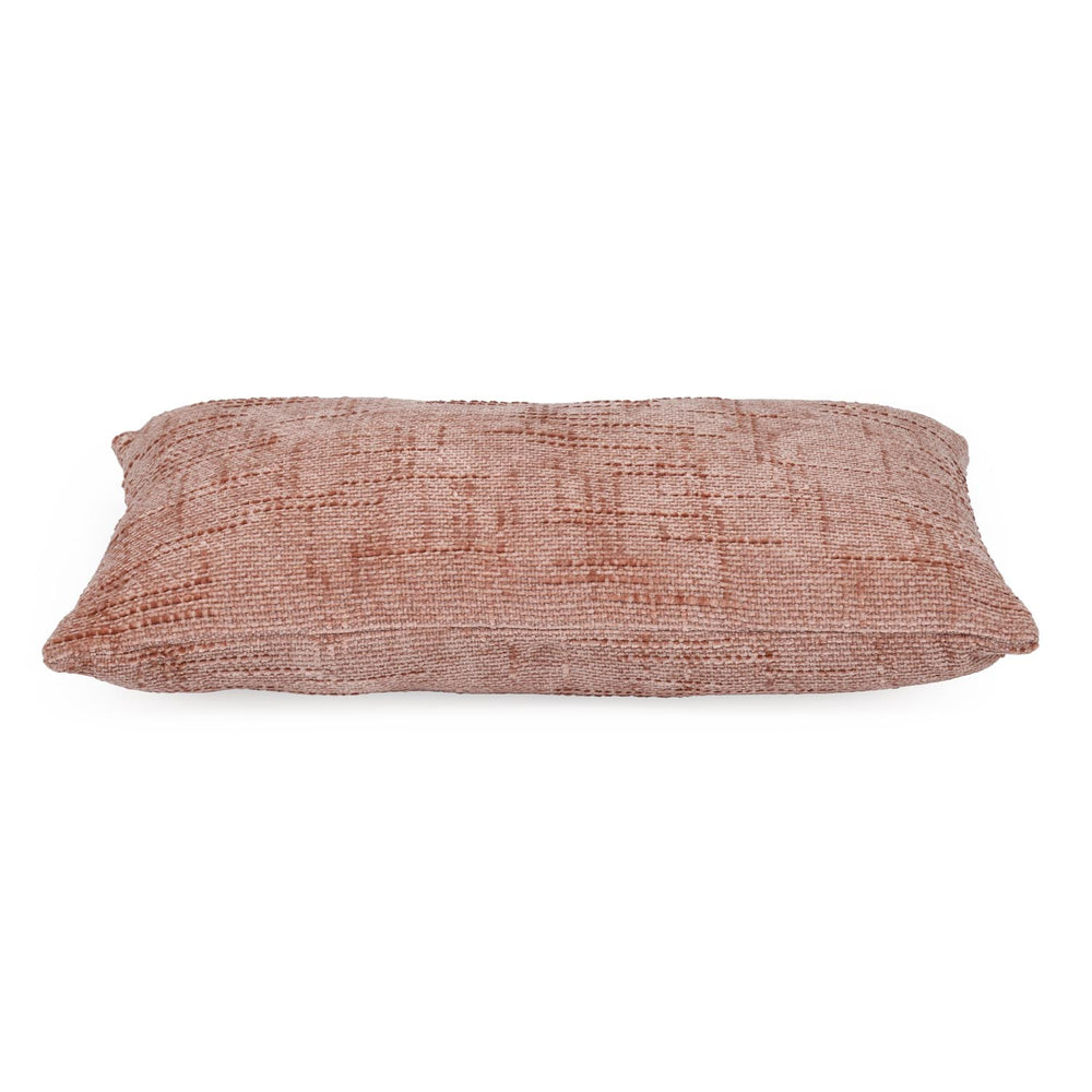 Slub Polyester 50 x 30 cm Filled Cushion- Blush