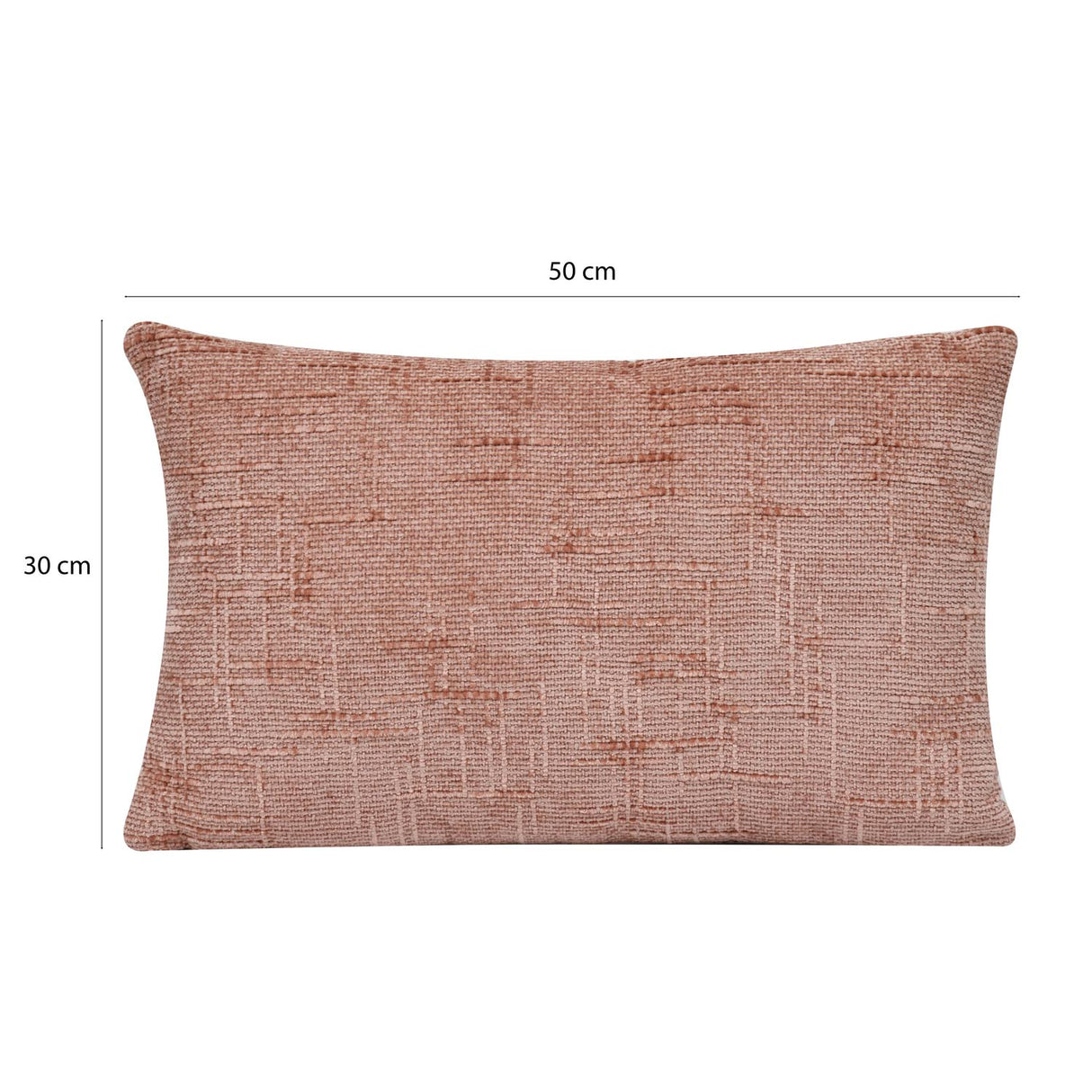 Slub Polyester 50 x 30 cm Filled Cushion- Blush