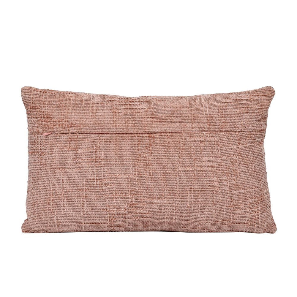 Slub Polyester 50 x 30 cm Filled Cushion- Blush