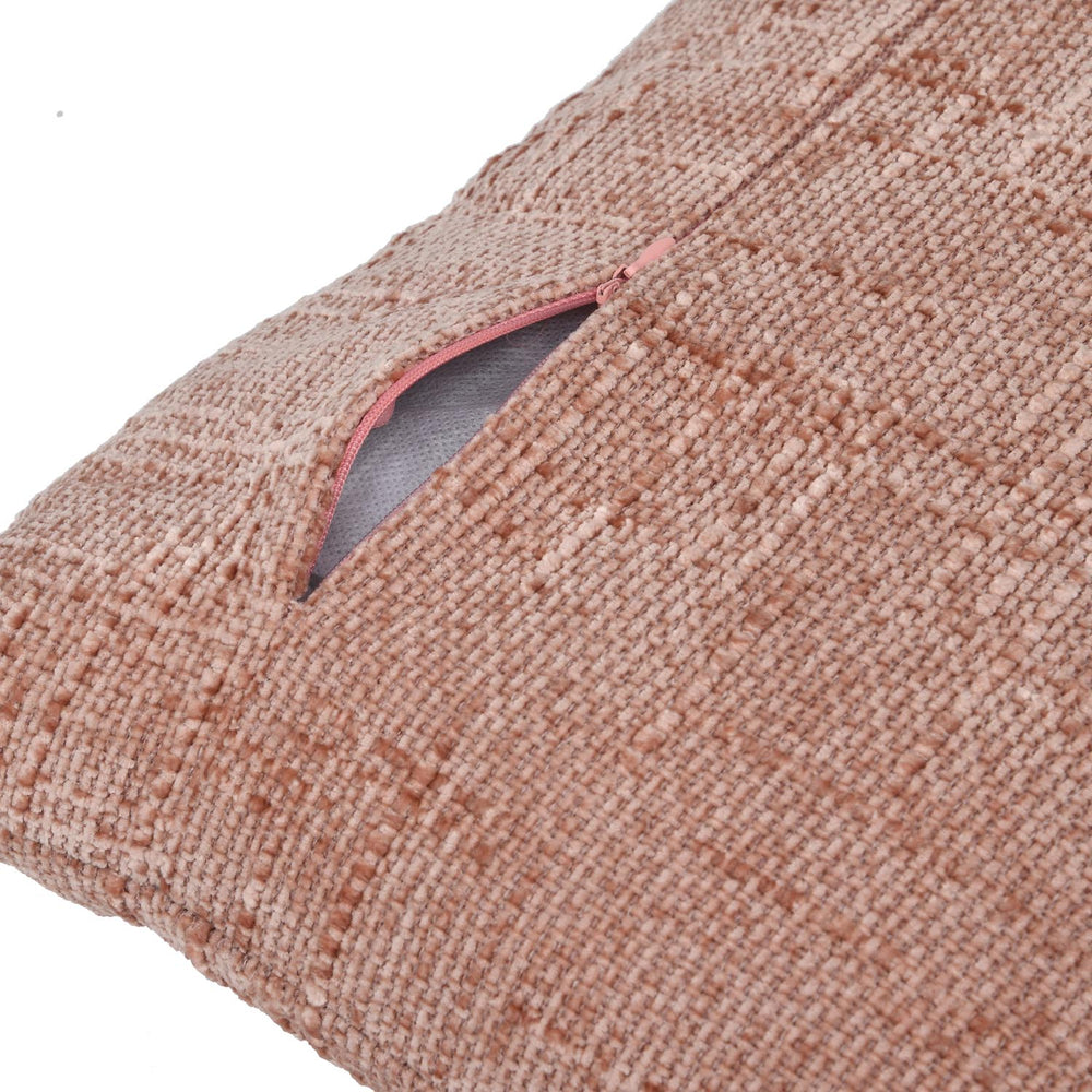 Slub Polyester 50 x 30 cm Filled Cushion- Blush