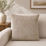 Slub Polyester 50 x 50 cm Filled Cushion- Taupe
