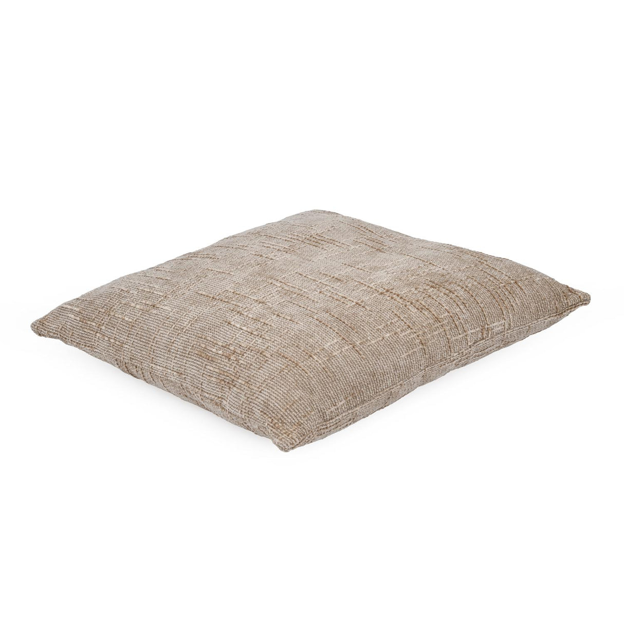 Slub Polyester 50 x 50 cm Filled Cushion- Taupe