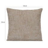 Slub Polyester 50 x 50 cm Filled Cushion- Taupe