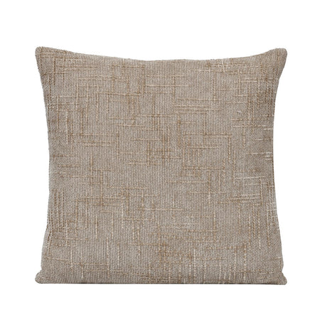 Slub Polyester 50 x 50 cm Filled Cushion- Taupe
