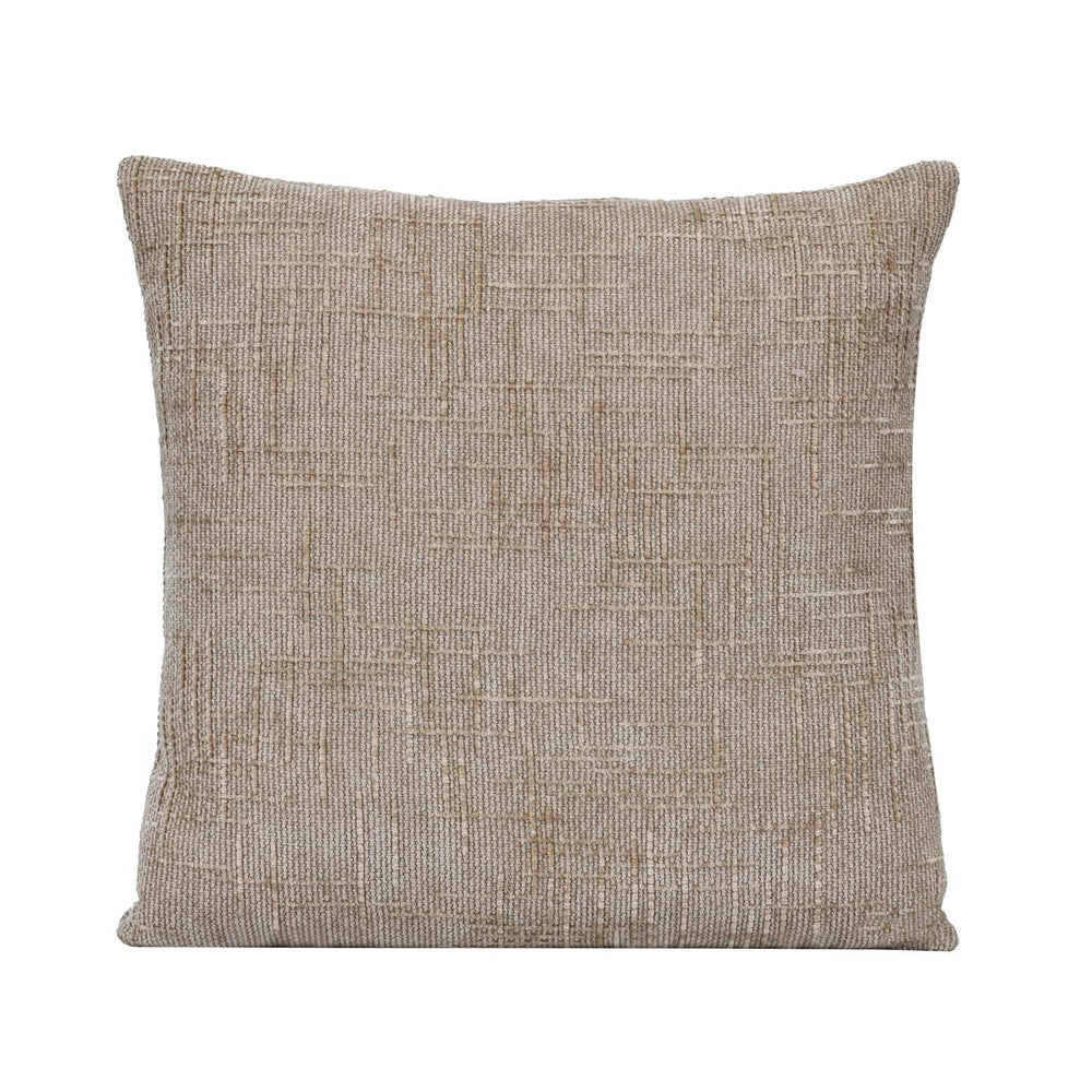 Slub Polyester 50 x 50 cm Filled Cushion- Taupe