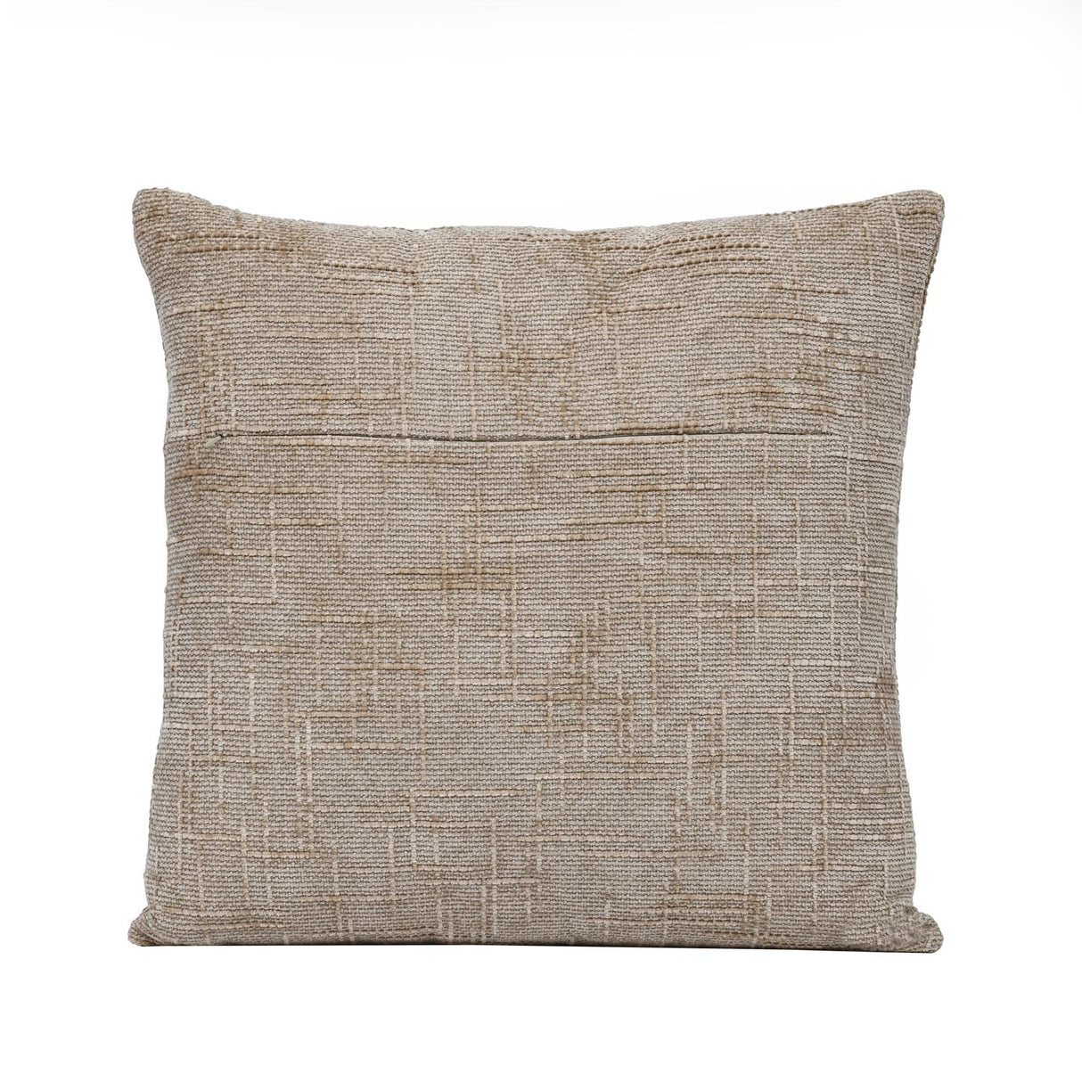 Slub Polyester 50 x 50 cm Filled Cushion- Taupe