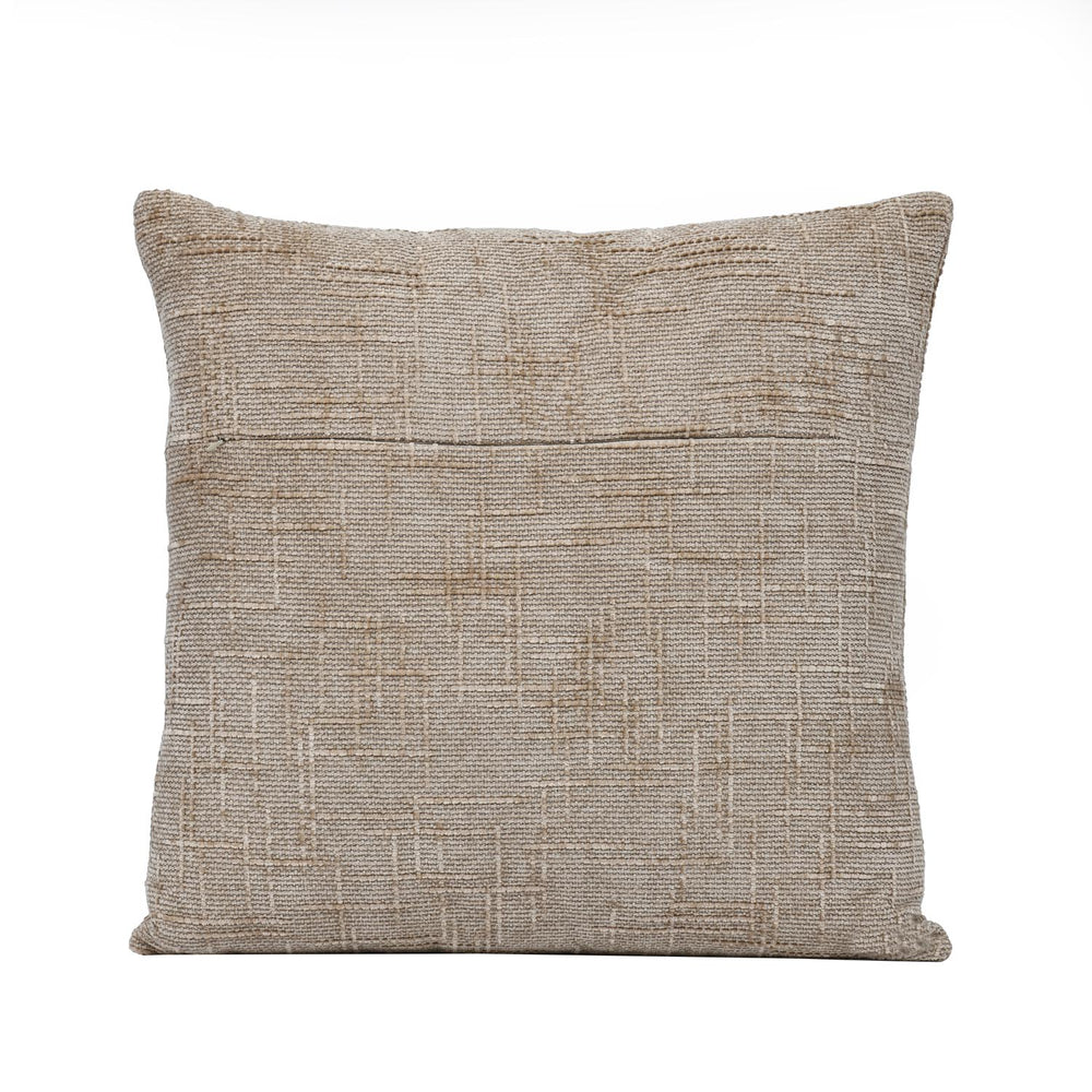 Slub Polyester 50 x 50 cm Filled Cushion- Taupe